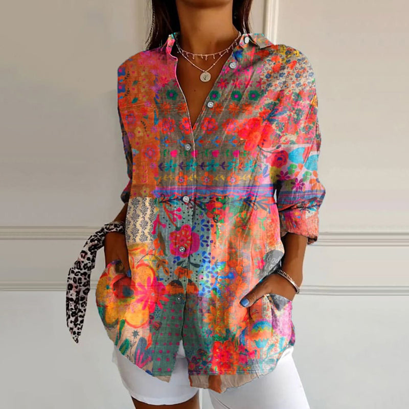 Lisa Vintage Floral Print Blouse