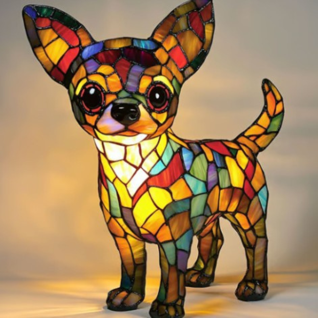 Choupette | Magical Dog Lamp Made of Colored Glass