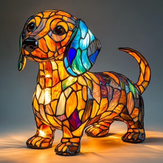 Mimi | Dog Lamp Magisk made of colored glass