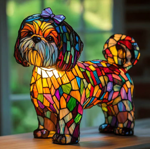 Nina | Dog Lamp Magisk made of colored glass
