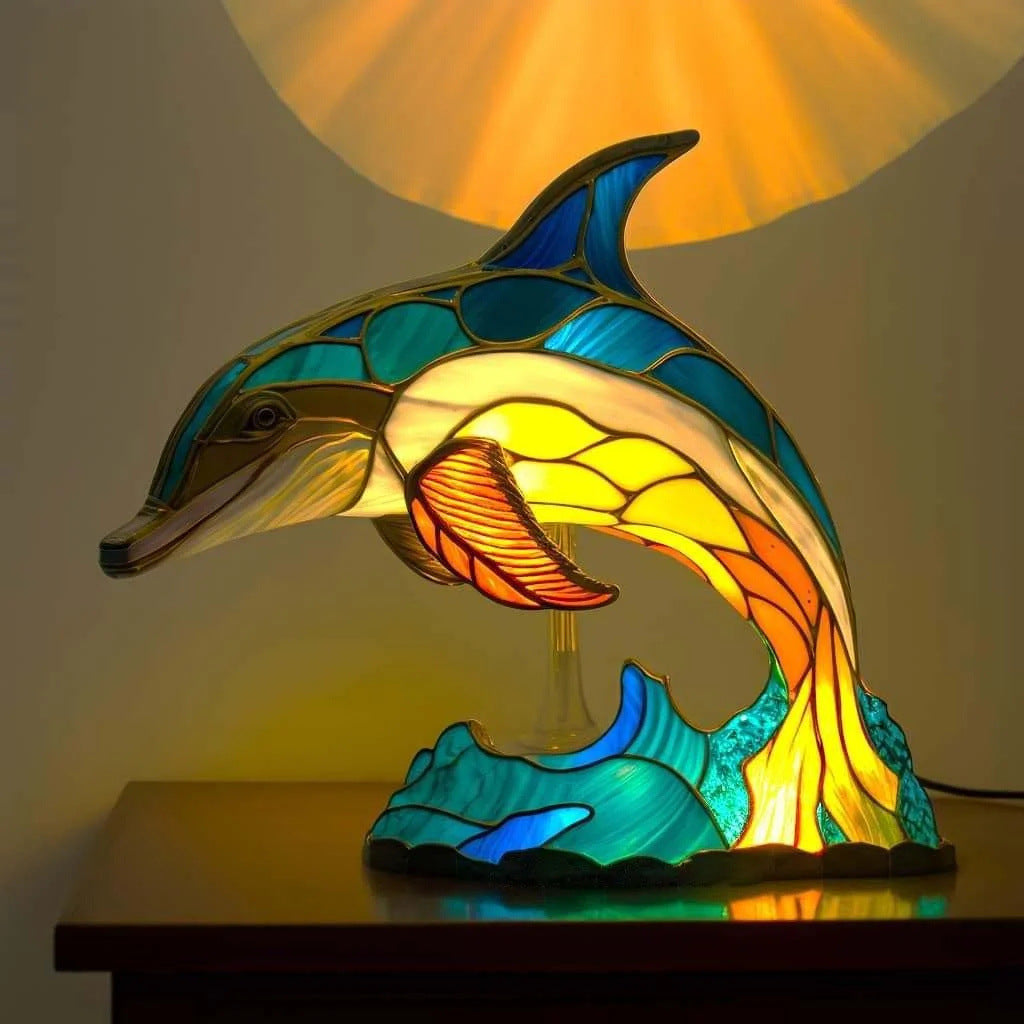 Flip | Dolphin Lamp Magic Made of Colored Glass