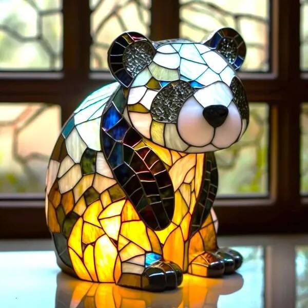 Pandaou | Panda lamp Magical made of colored glass