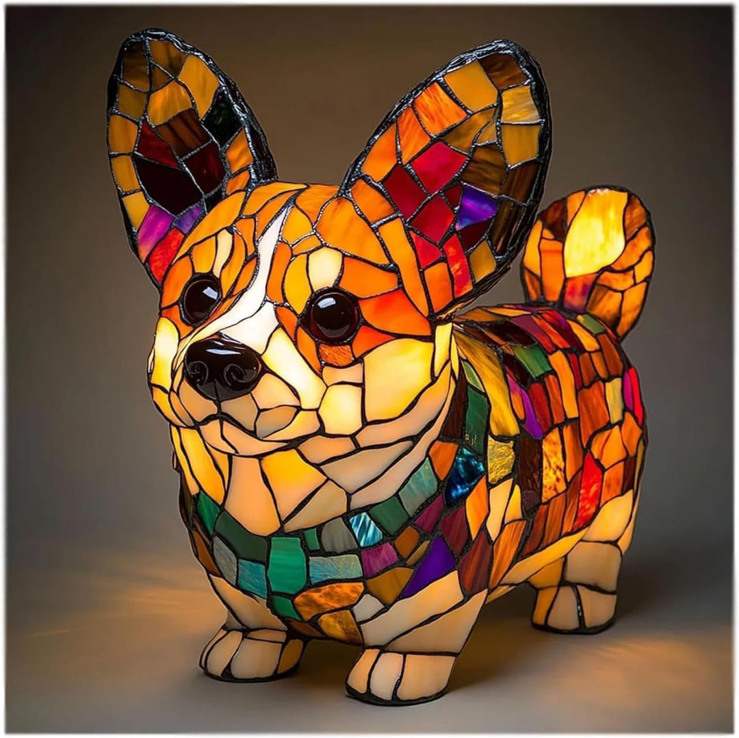 Doudou | Magical Dog Lamp Made of Colored Glass