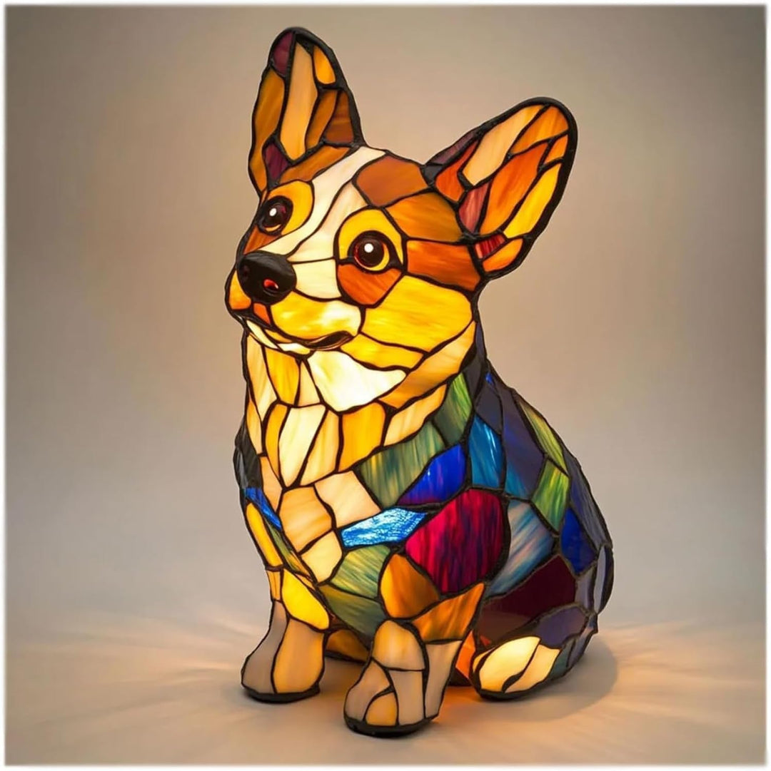 Pompon | Dog Lamp Magisk made of colored glass