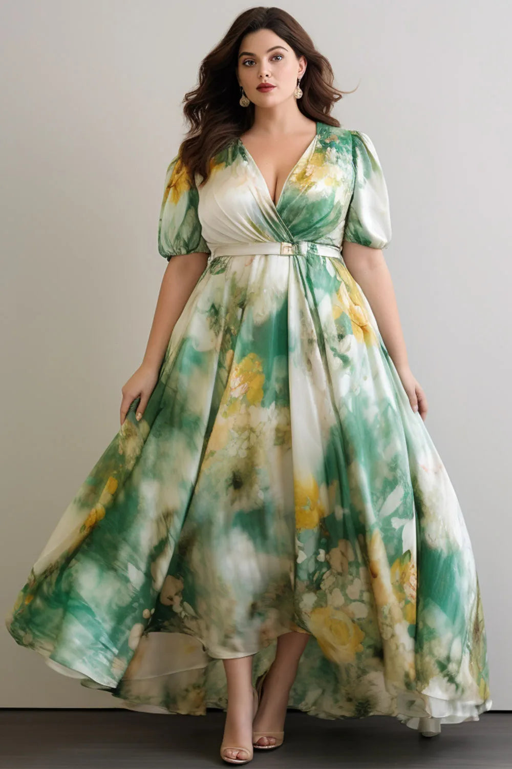 Geneva – Floral Satin Maxi Dress