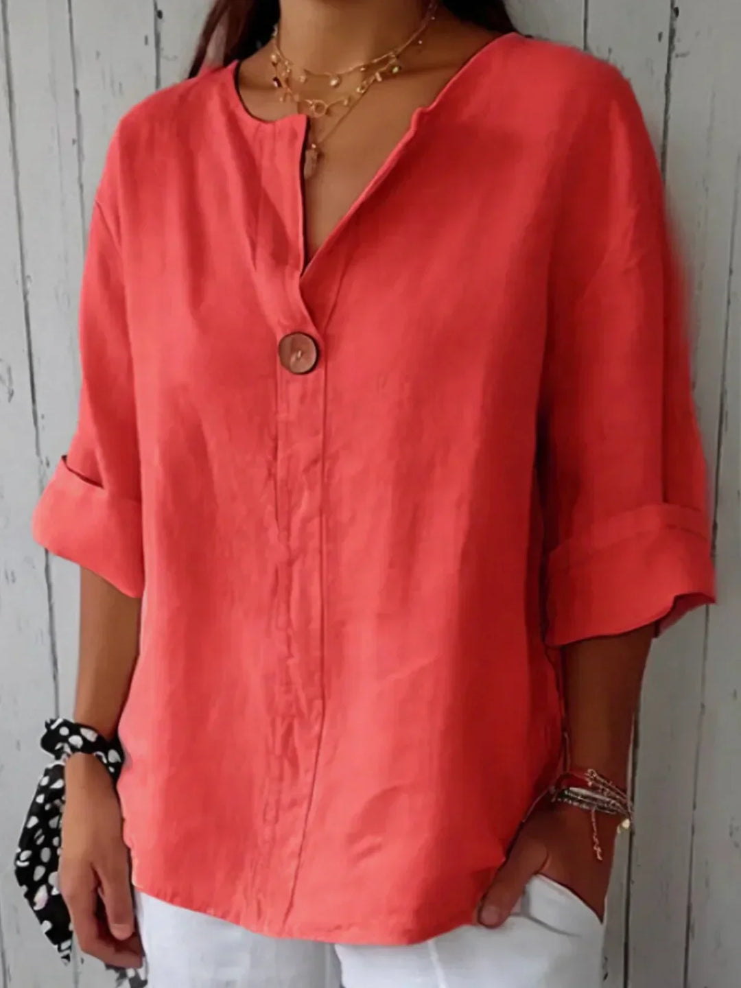 Ambrosia | Cotton V-neck Blouse
