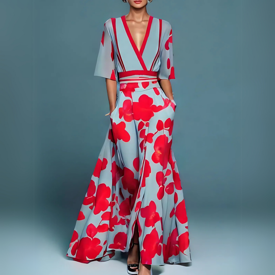 Coastal Blossom - Floral Wrap Dress