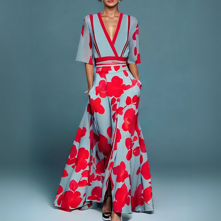 Coastal Blossom - Floral Wrap Dress