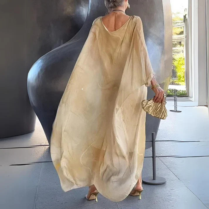 Arabella Rose™ Elegant Silk Chiffon Dress
