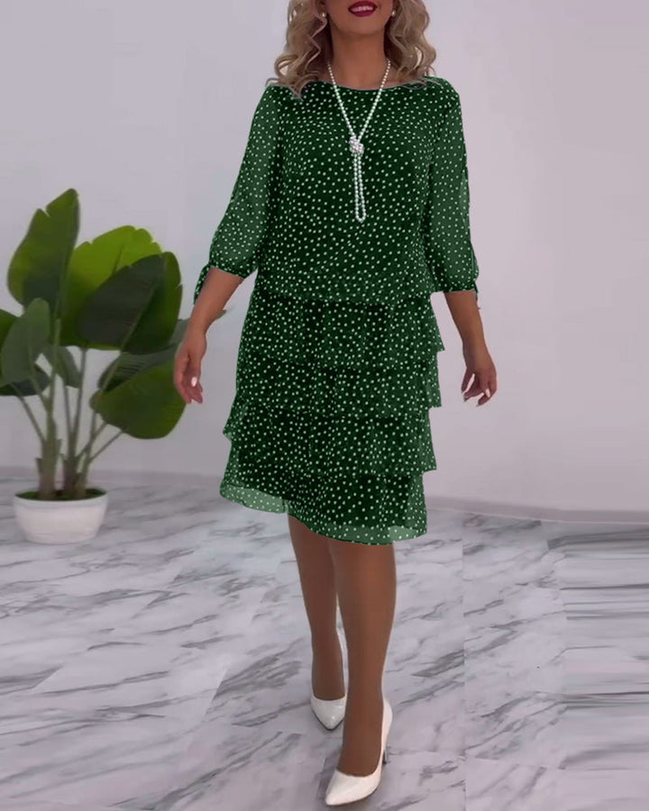 Flava™ - Elegant Polka Dot Print Dress