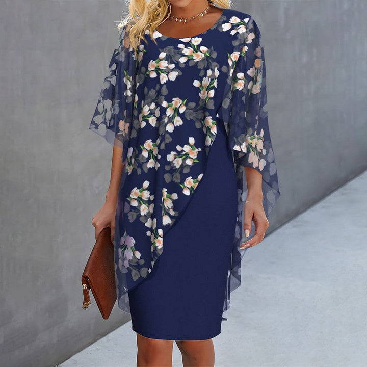 Dina- Sheer Capelet Dress
