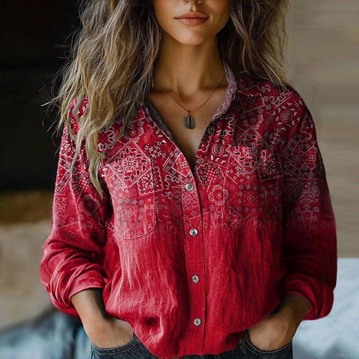 Mira - Printed Vintage Blouse