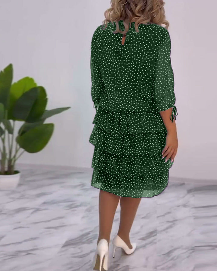 Flava™ - Elegant Polka Dot Print Dress