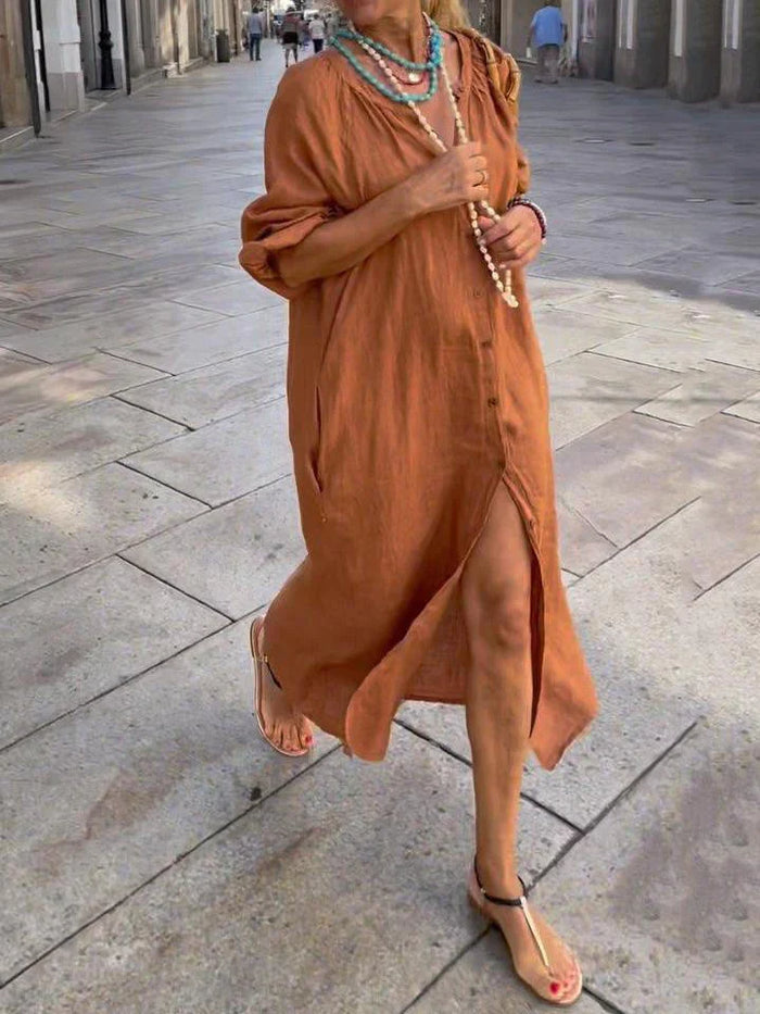 Cathy - Linen Maxi Dress for Women