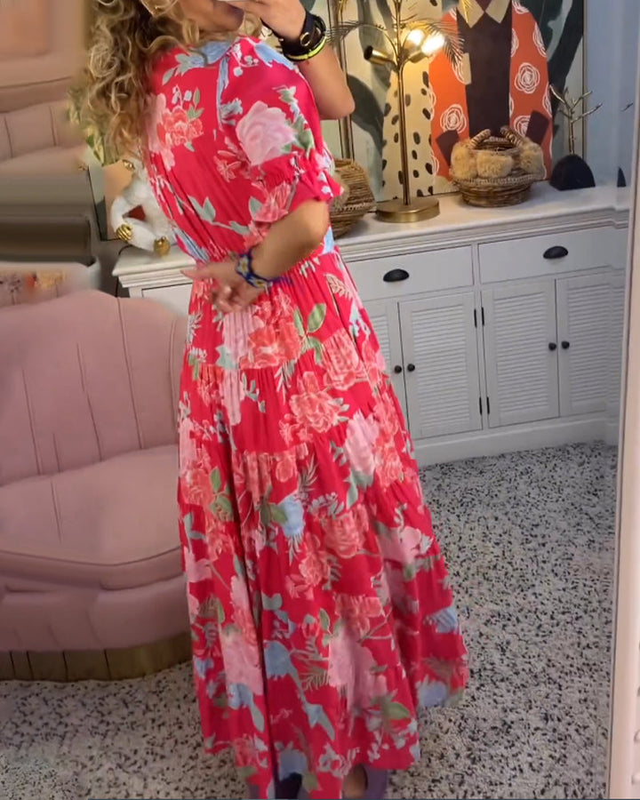 Hope - Floral Dress - A-line - Puff sleeves