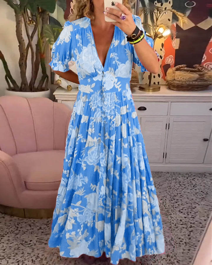 Hope - Floral Dress - A-line - Puff sleeves