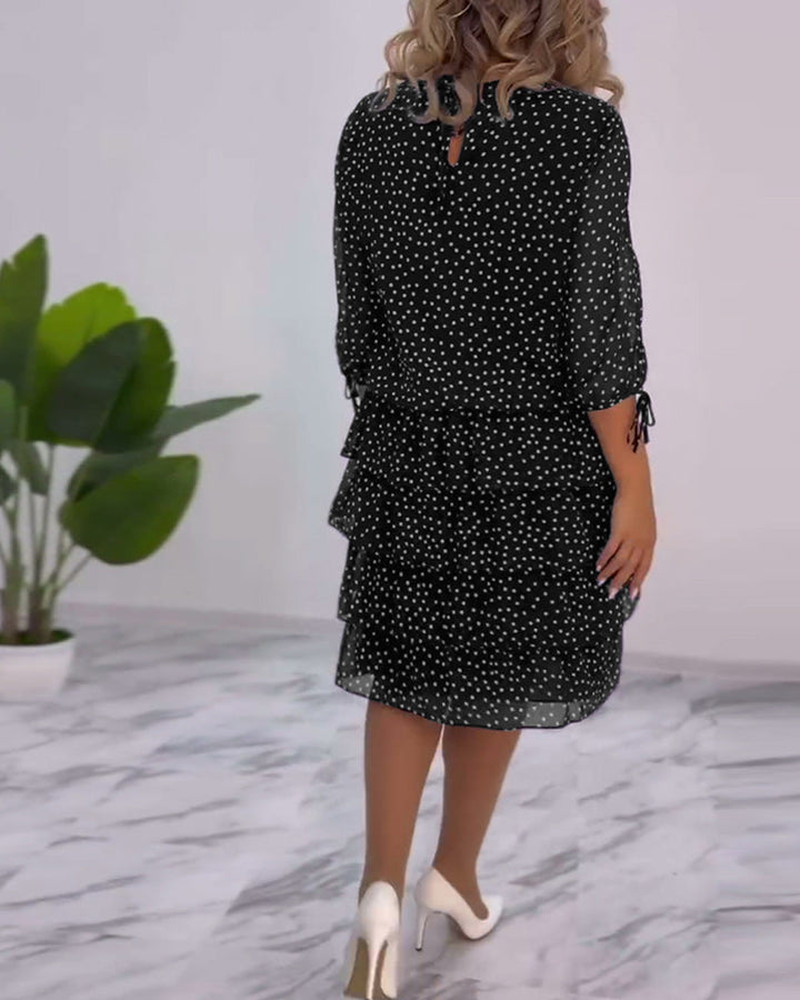 Flava™ - Elegant Polka Dot Print Dress