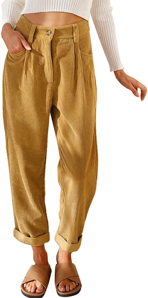 Noel- High waist Corduroy Pants