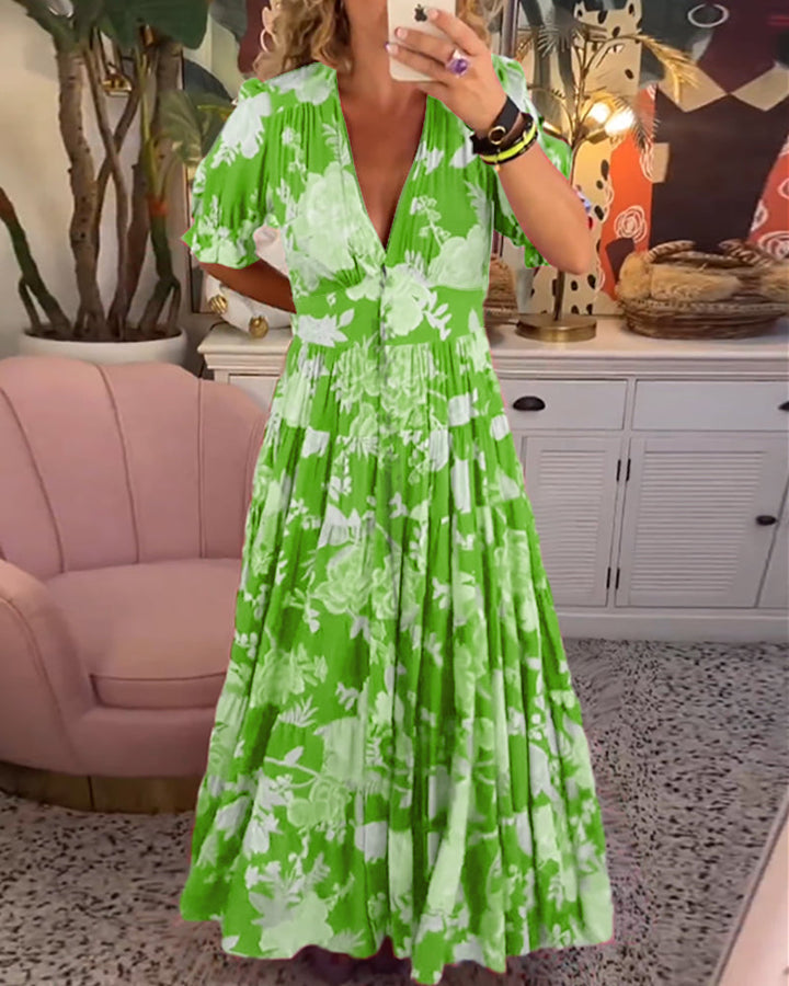 Hope - Floral Dress - A-line - Puff sleeves