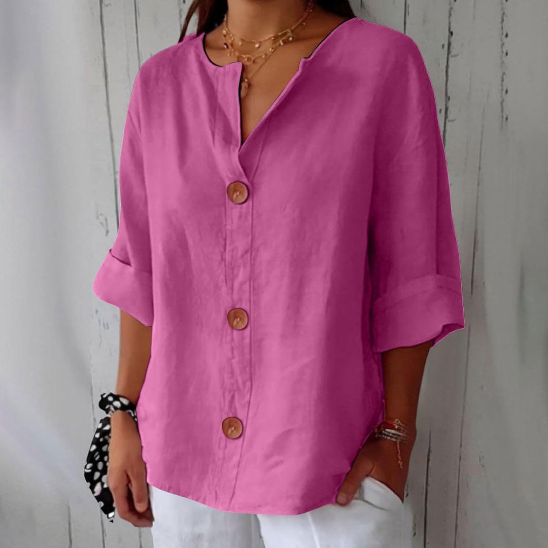 Noora™ | Relaxed Linen Blouse for Timeless Elegance