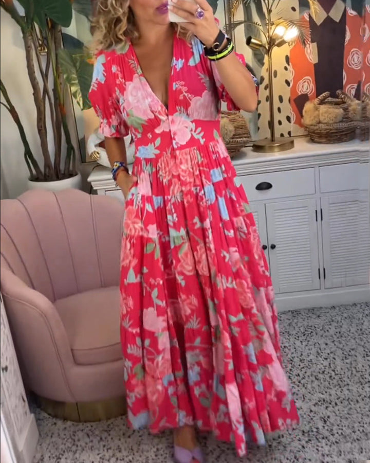 Hope - Floral Dress - A-line - Puff sleeves