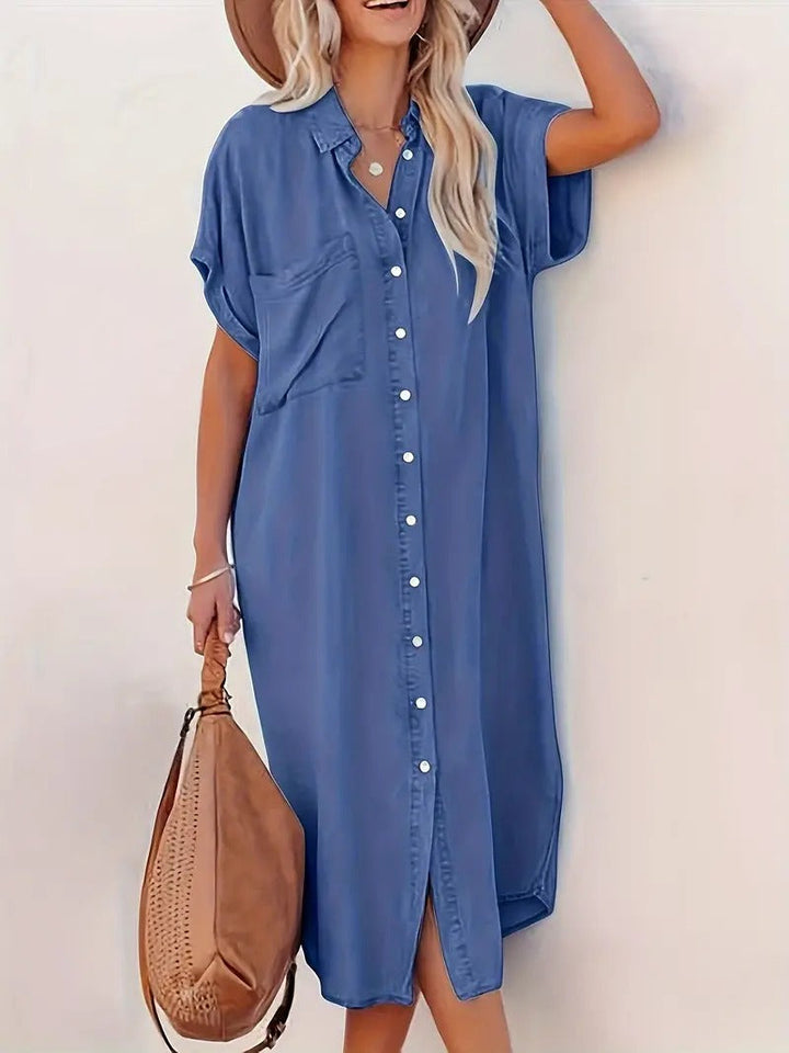 Erin - Denim Dress - Batwing sleeves