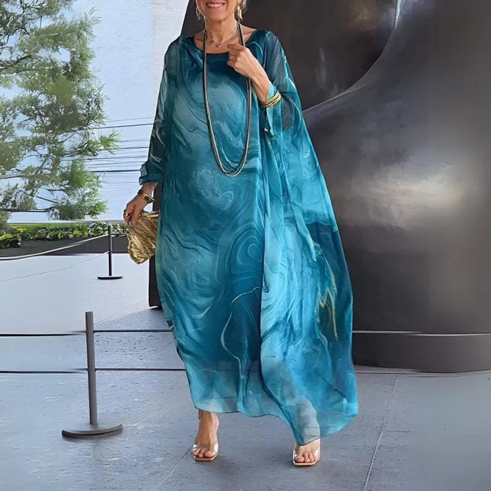 Arabella Rose™ Elegant Silk Chiffon Dress