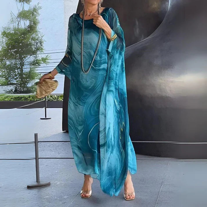 Arabella Rose™ Elegant Silk Chiffon Dress