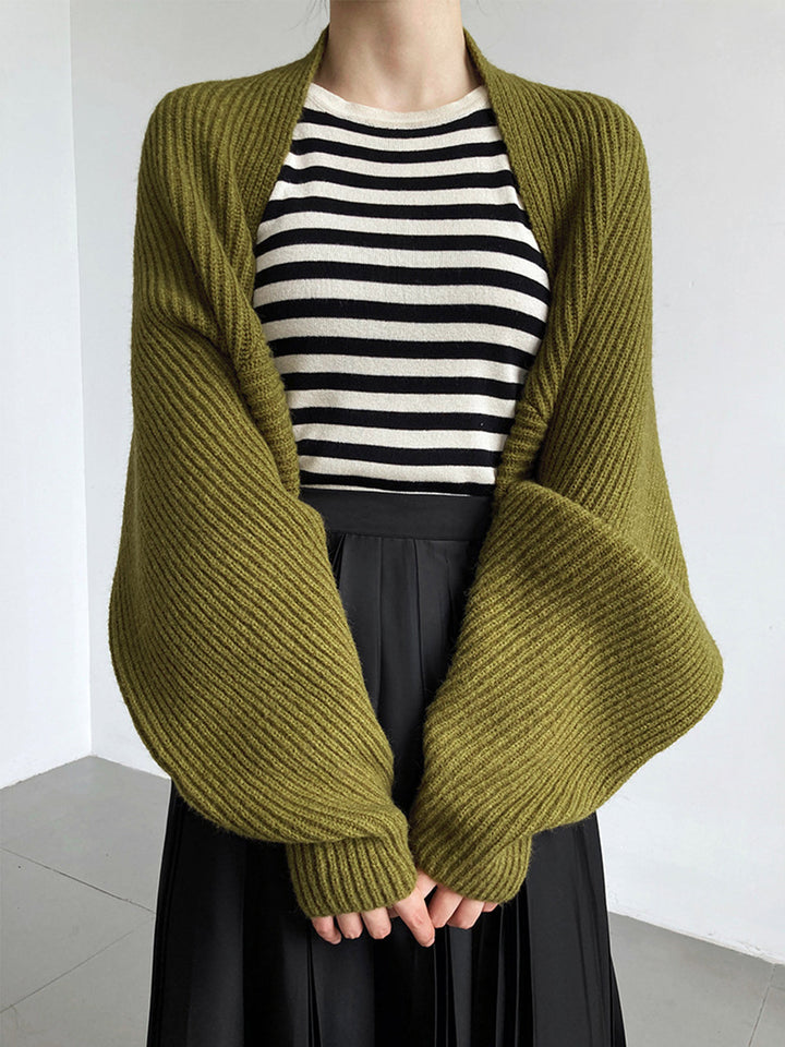 Margaret – Solid Open-Front Shrug Sweater