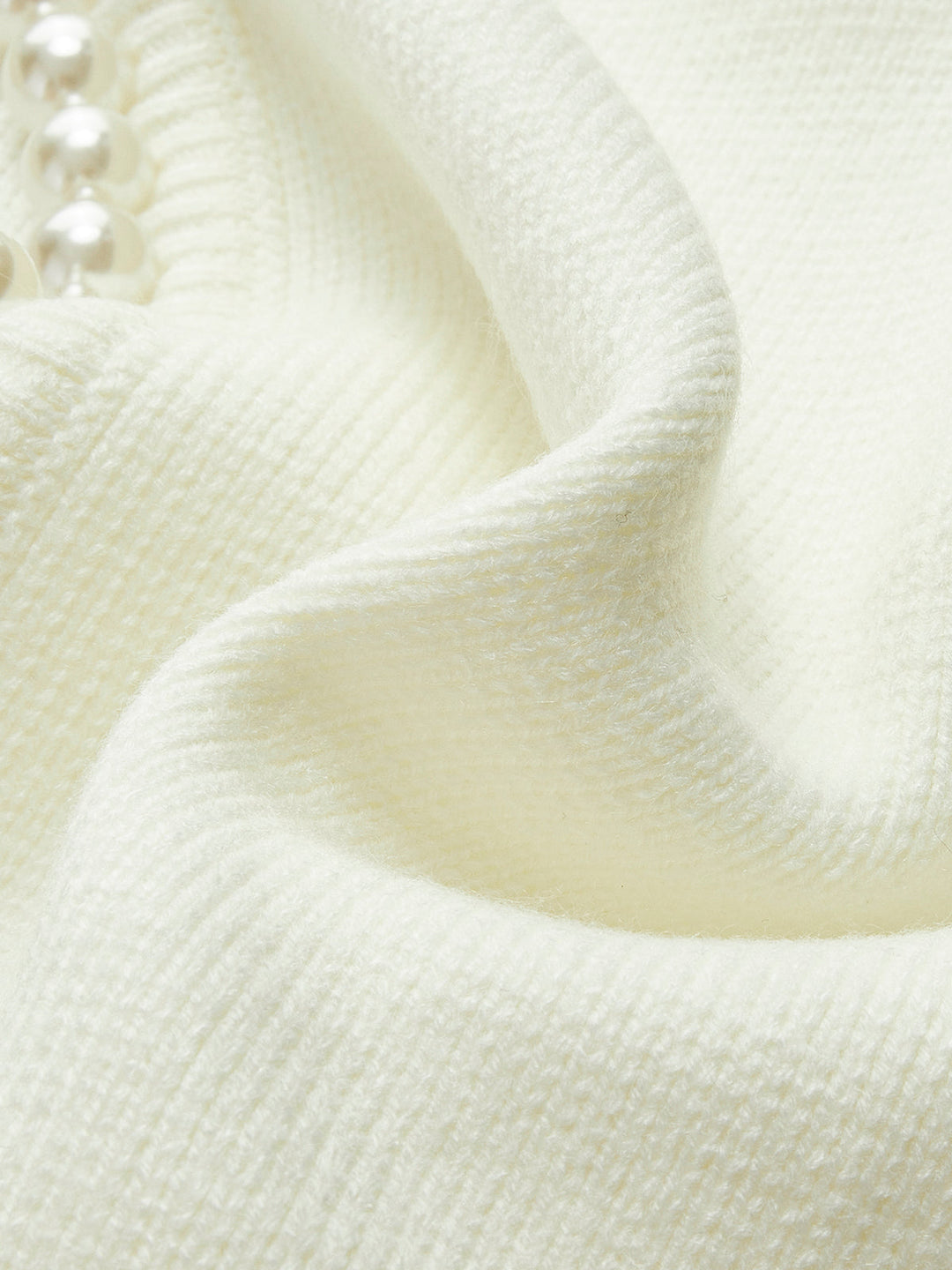 Anna – Pearl Trim Ripped Hem Cardigan