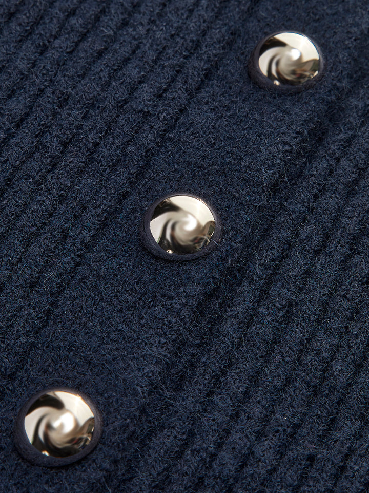 Janet | Navy Button Down Split Cardigan