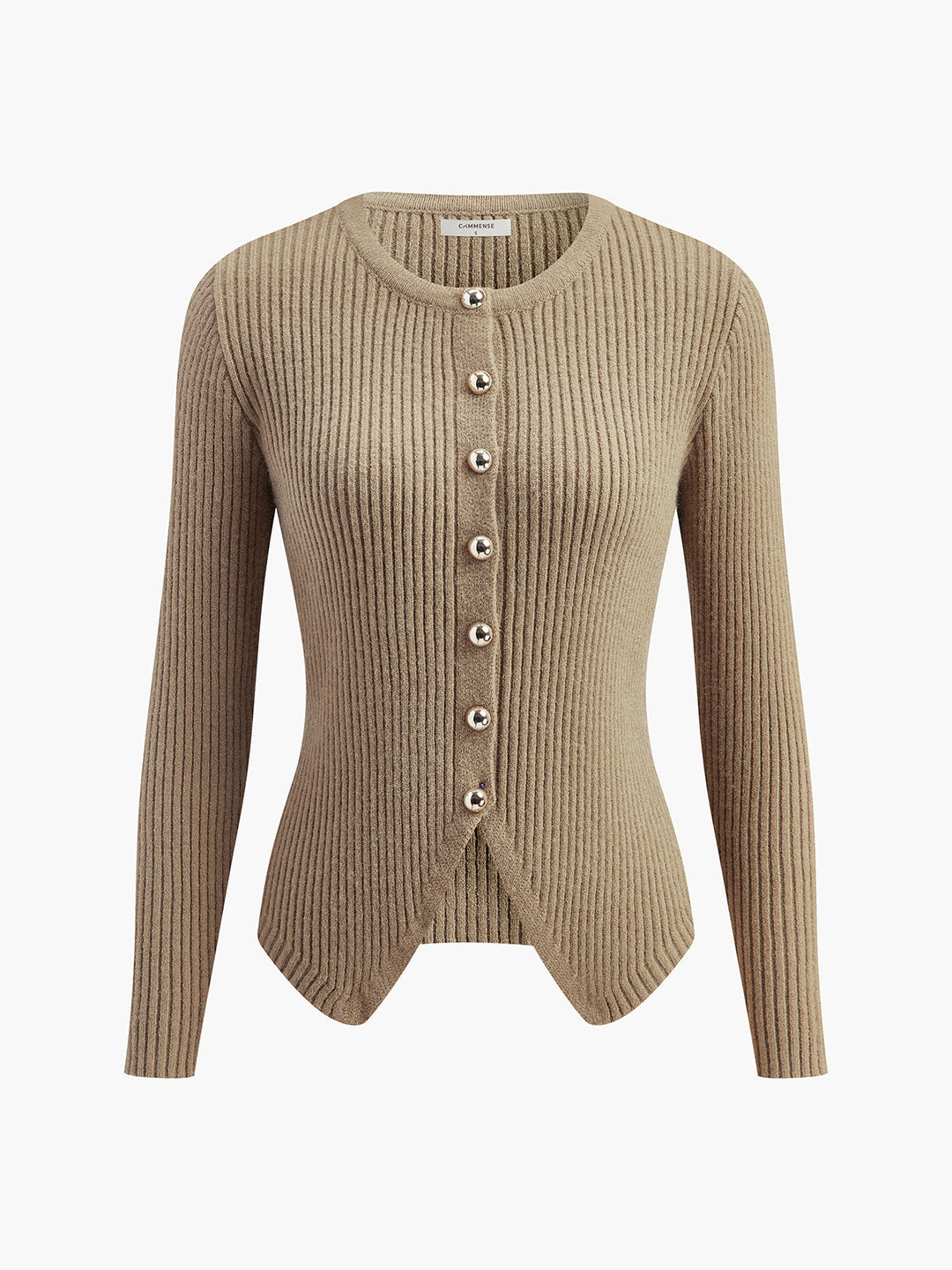 Janet | Camel Button Down Split Cardigan