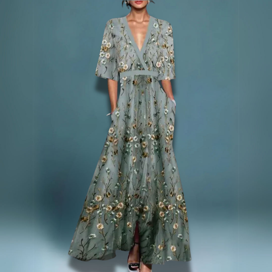Coastal Blossom - Floral Wrap Dress