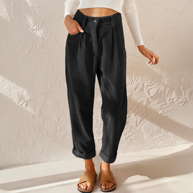 Noel- High waist Corduroy Pants