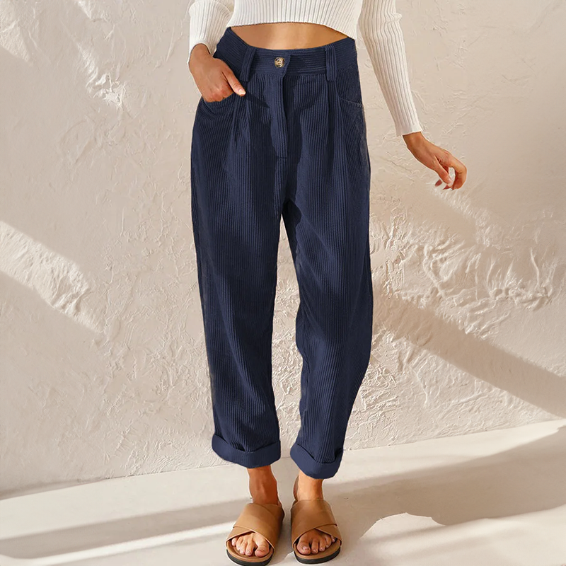 Noel- High waist Corduroy Pants