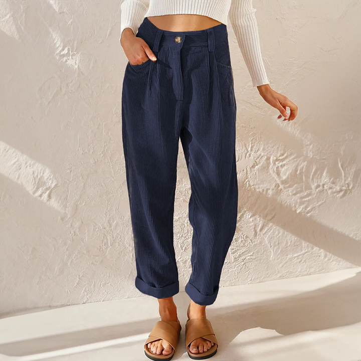 Noel- High waist Corduroy Pants