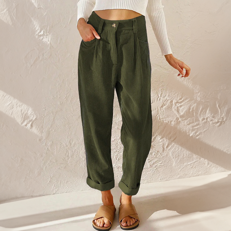 Noel- High waist Corduroy Pants