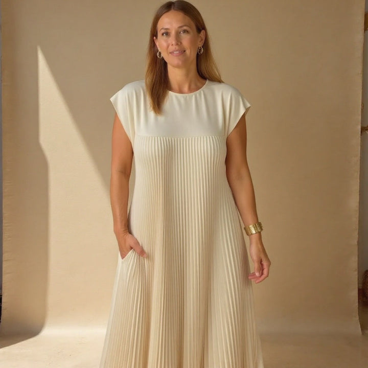 Elysian Elegance - Pleated Maxi Dress