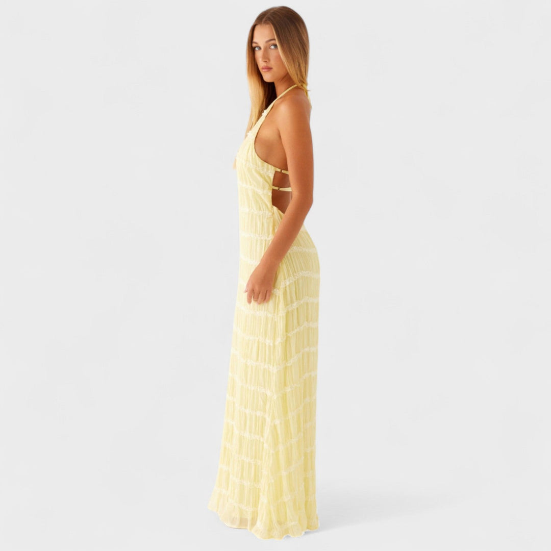 ADELINE - Long dress with halter neckline