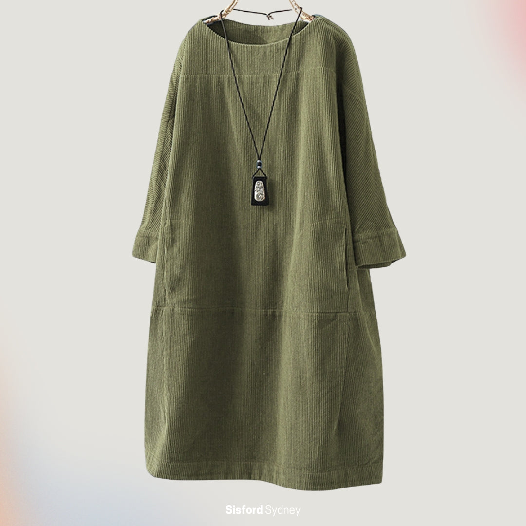 Maya Relaxed Corduroy Midi Dress