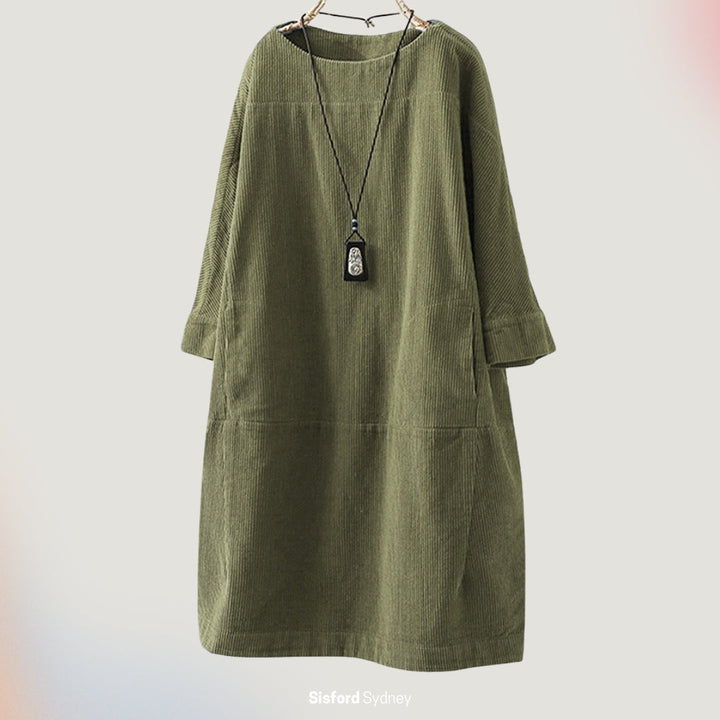 Maya Relaxed Corduroy Midi Dress