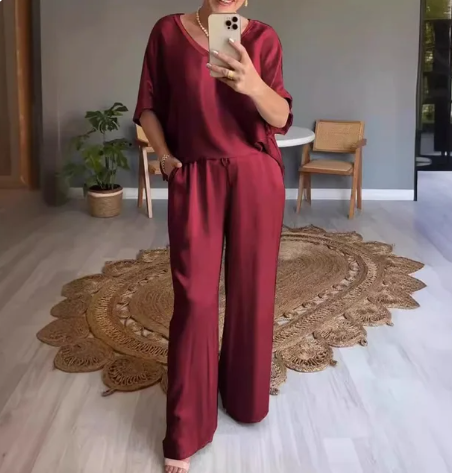 Maya - Two Piece Satin Set