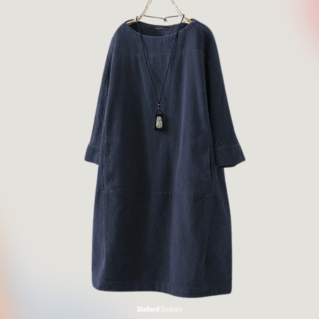 Maya Relaxed Corduroy Midi Dress