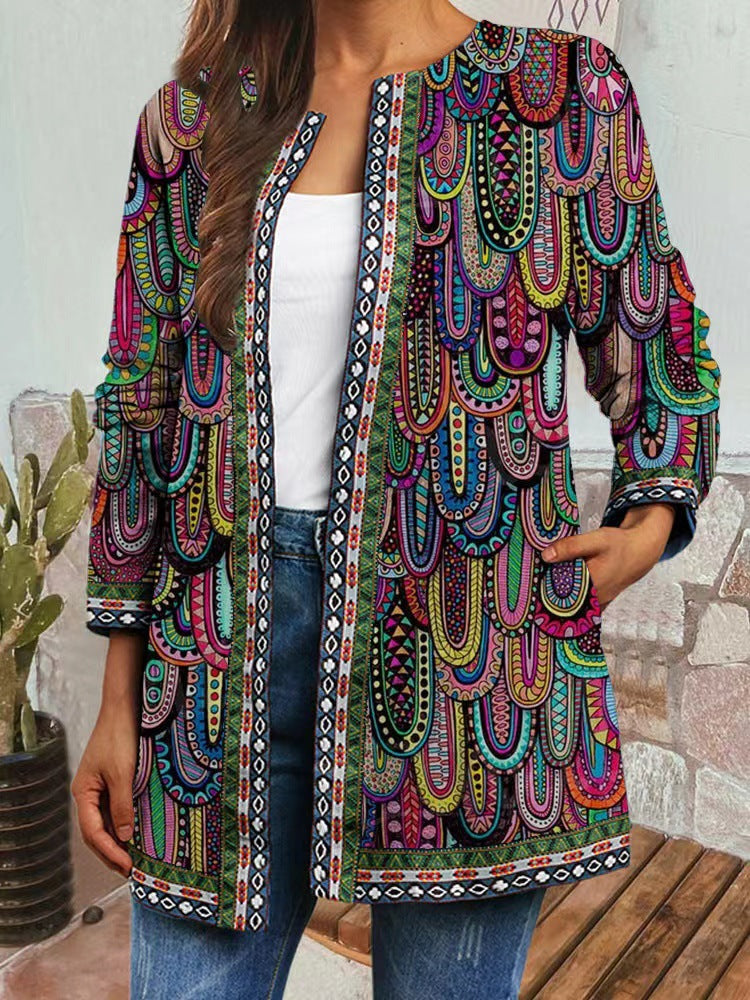 Emma I Retro Style Printed Cardigan