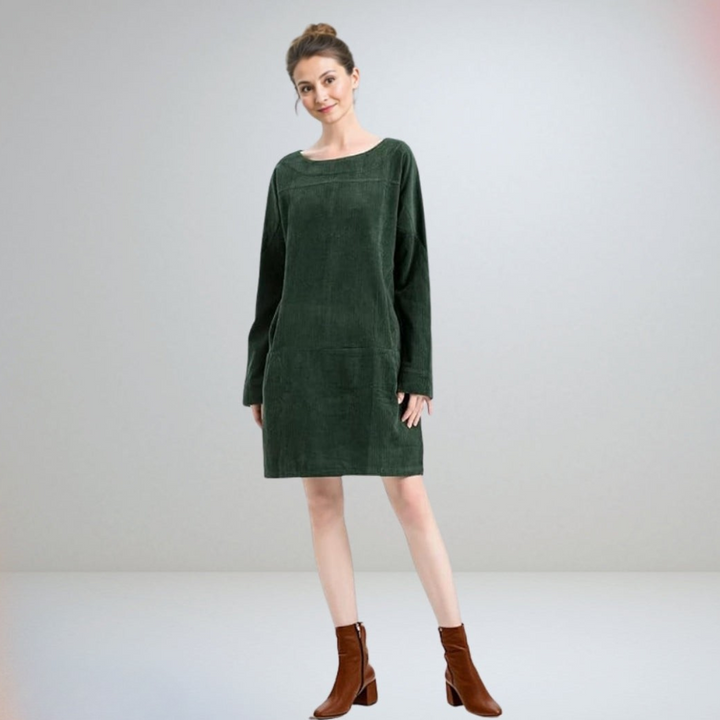 Maya Relaxed Corduroy Midi Dress