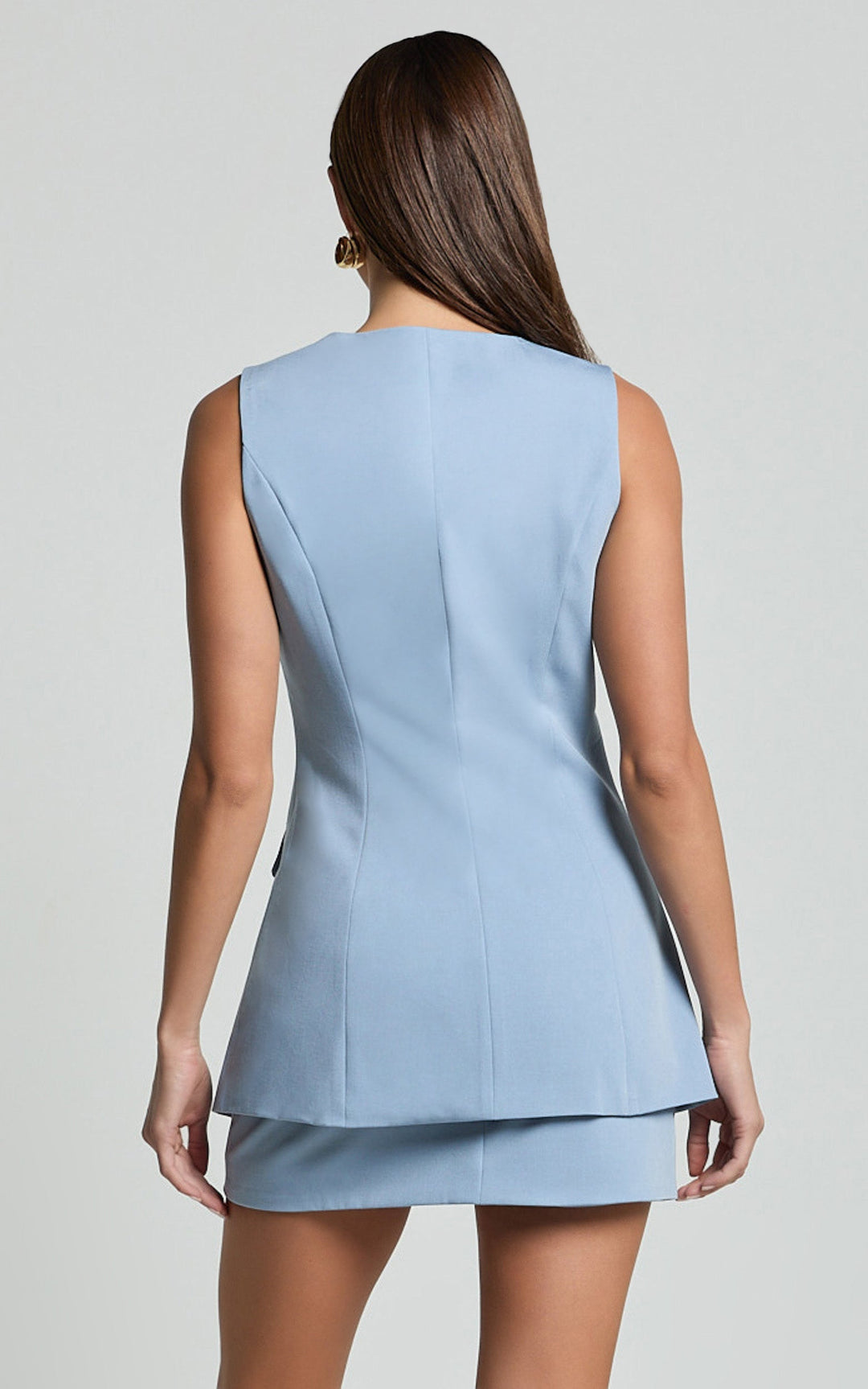 Amelia – Blue Vest & Skirt Set