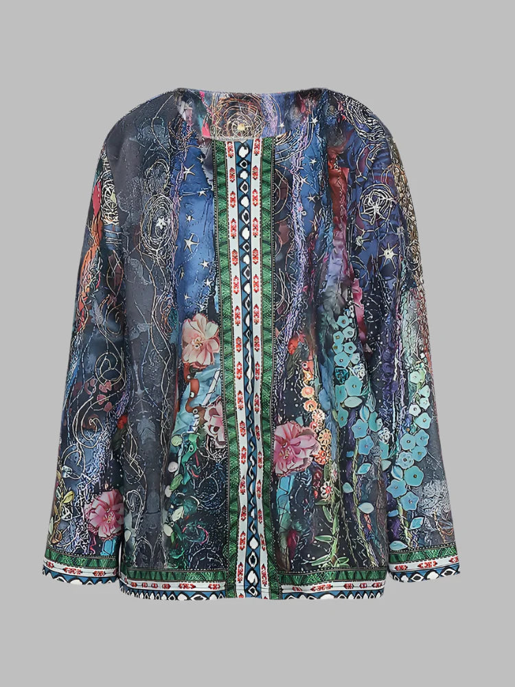 Emma I Retro Style Printed Cardigan