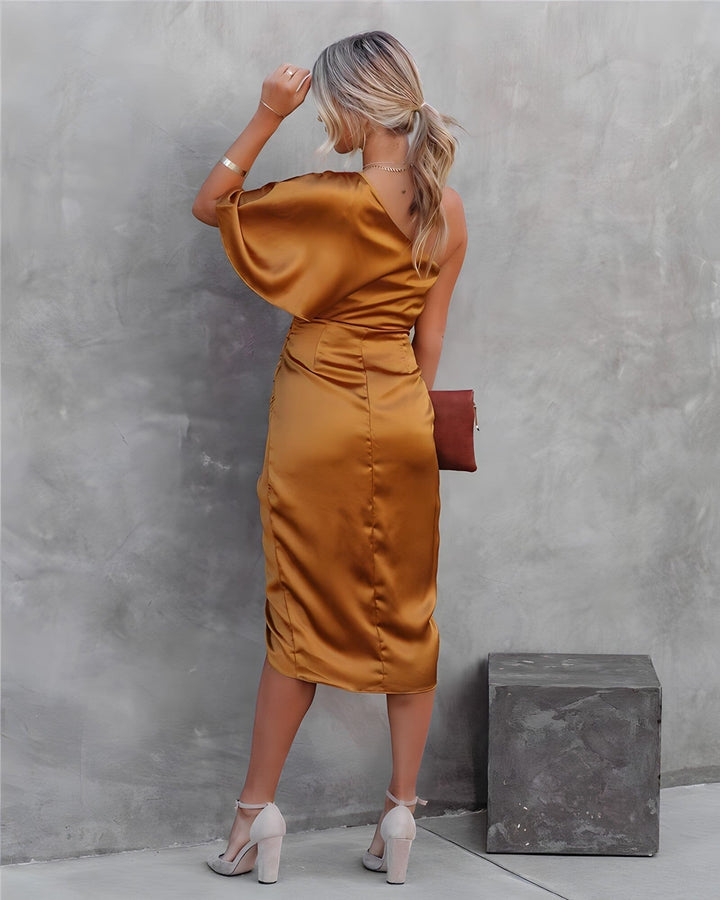 Emma | Elegant Silk Dress with a Slit