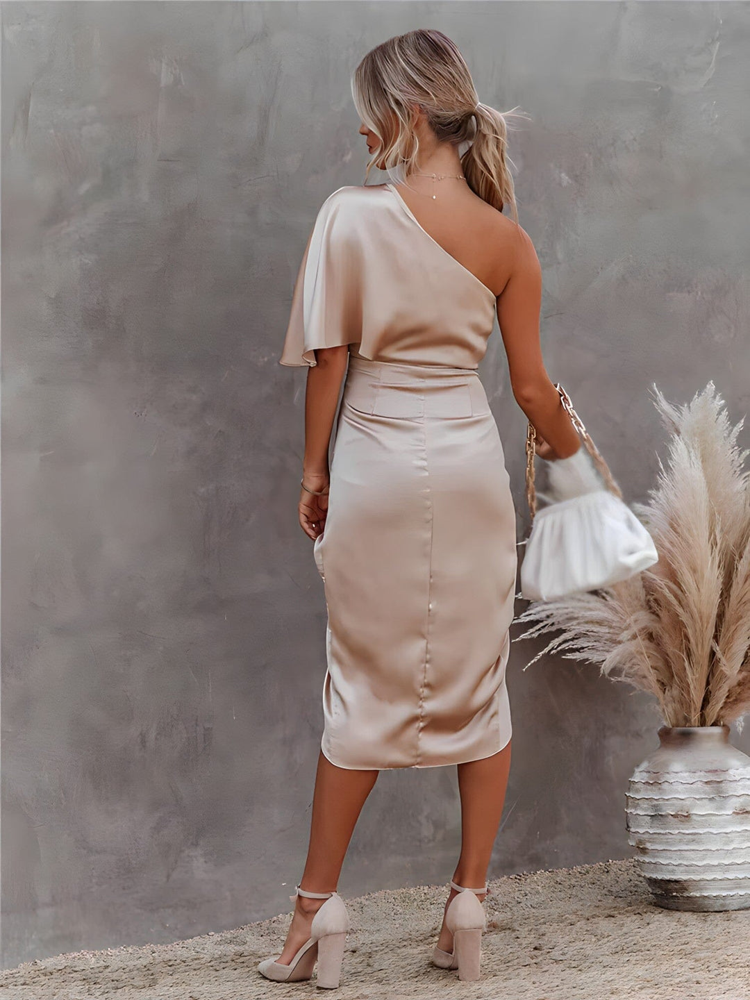 Emma | Elegant Silk Dress with a Slit