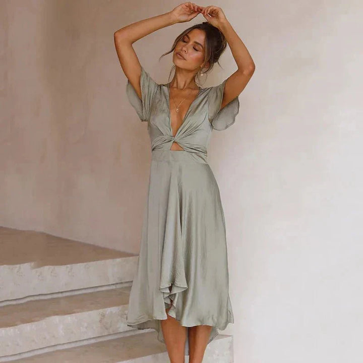 Clar | Silk Dress with Bow